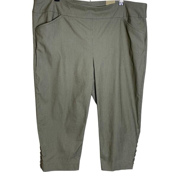 NWT Chico's Capri Size 4 (20) Josie Slim Ankle Lace Up Hem Grandview Stripe - Picture 2 of 9